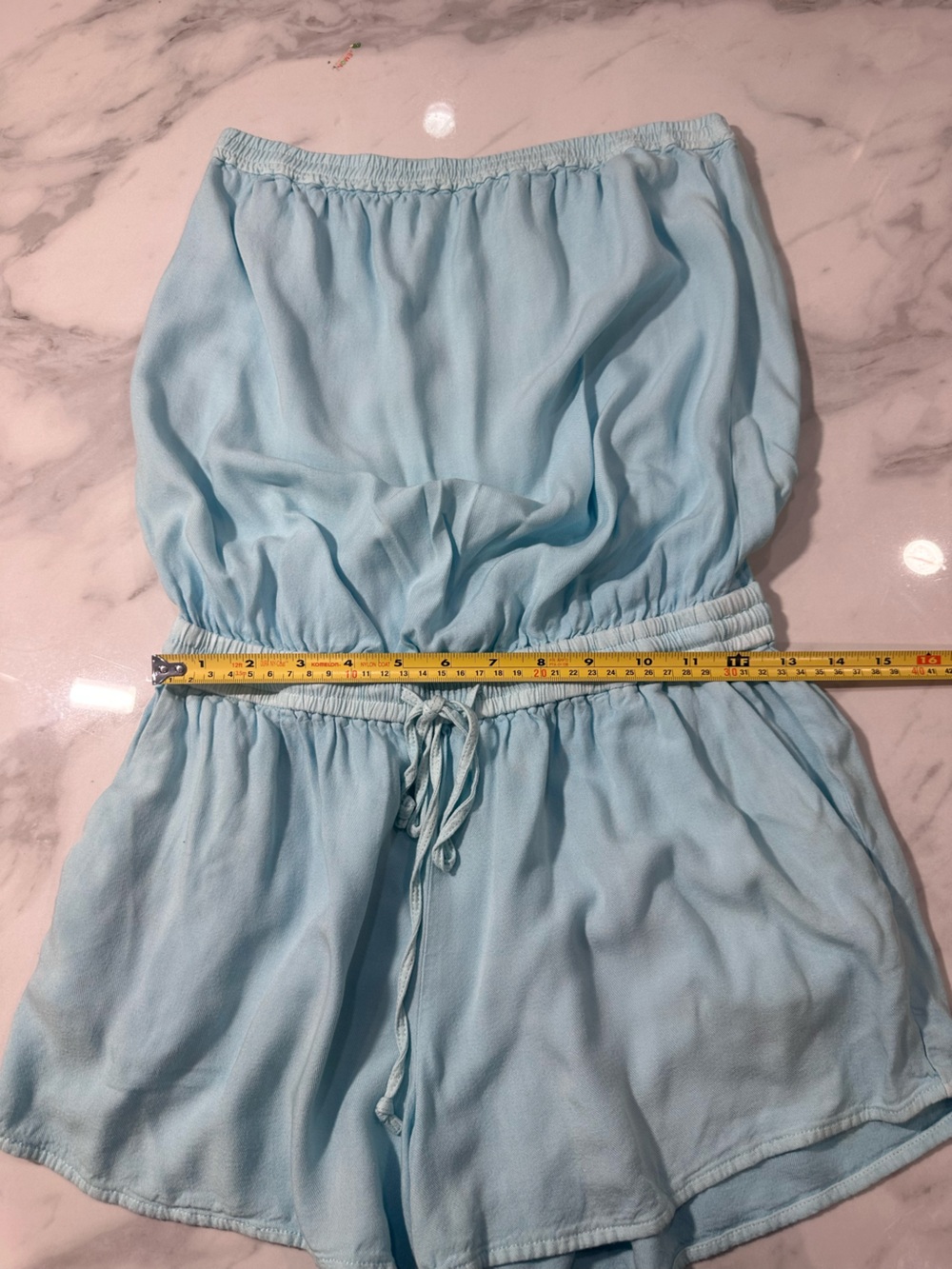 TALULA ARITZIA Light Baby Blue Tube Top Strapless Romper Shorts Soft Size XS - Picture 7 of 9